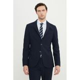ALTINYILDIZ CLASSICS Erkek Lacivert Slim Fit Mono Yaka Gofre Desenli Torba Cepli Takım Elbise