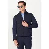 ALTINYILDIZ CLASSICS-Erkek Lacivert Standart Fit Normal Kesim Dik Yaka Desenli Mont (Lacivert/M)