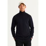 ALTINYILDIZ CLASSICS Erkek Lacivert Standart Fit Normal Kesim Tam Balıkçı Yaka Pamuklu Triko Kazak - 2XL