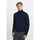 ALTINYILDIZ CLASSICS Erkek Lacivert Standart Fit Normal Kesim Tam Balıkçı Yaka Triko Kazak - 2XL