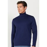 ALTINYILDIZ CLASSICS Erkek Lacivert Standart Fit Normal Kesim Tam Balıkçı Yaka Yumuşak Dokulu Basic Triko Kazak - XL