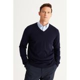 ALTINYILDIZ CLASSICS Erkek Lacivert Standart Fit Normal Kesim V Yaka Triko Kazak - 2XL