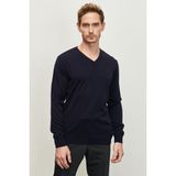 ALTINYILDIZ CLASSICS Erkek Lacivert Standart Fit Normal Kesim V Yaka Triko Kazak - 3XL