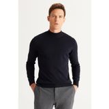 ALTINYILDIZ CLASSICS Erkek Lacivert Standart Fit Normal Kesim Yarım Balıkçı Yaka Pamuklu Triko Kazak - XL
