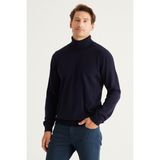 ALTINYILDIZ CLASSICS Erkek Lacivert Tüylenme Yapmayan Anti Pilling Özellikli Standart Fit Tam Balıkçı Yaka Triko Kazak - 2XL
