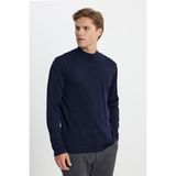 ALTINYILDIZ CLASSICS Erkek Lacivert Tüylenme Yapmayan Standart Fit Normal Kesim Yarım Balıkçı Yaka Triko Kazak - 3XL