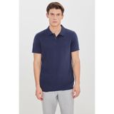 ALTINYILDIZ CLASSICS Erkek Lacivert Yumuşak Dokulu Slim Fit Dar Kesim Polo Yaka Tişört