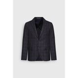 ALTINYILDIZ CLASSICS Erkek Lacivert Yün Slim Fit Dar Kesim Mono Yaka Desenli Kapak Cepli Blazer Ceket