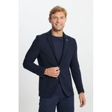 ALTINYILDIZ CLASSICS Erkek Lacivert Yünlü Slim Fit Dar Kesim Mono Yaka Desenli Torba Cepli Ceket