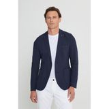 ALTINYILDIZ CLASSICS Erkek Lacivert Yünlü Slim Fit Dar Kesim Mono Yaka Torba Cepli Blazer Ceket