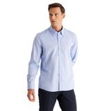 ALTINYILDIZ CLASSICS Erkek Mavi Slim Fit Dar Kesim Düğmeli Yaka%100 Pamuk Oxford Gömlek