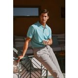 ALTINYILDIZ CLASSICS Erkek Petrol %100 Pamuk Kıvrılmaz Pike Polo Yaka Slim Fit Dar Kesim Tişört