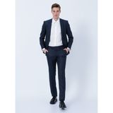 ALTINYILDIZ CLASSICS Erkek Petrol-Bordo Slim Fit Kareli Takım Elbise - 46