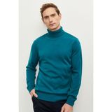 ALTINYILDIZ CLASSICS Erkek Petrol Tüylenme Yapmayan Anti Pilling Özellikli Standart Fit Tam Balıkçı Yaka Triko Kazak - 2XL