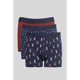 Altınyıldız Classics Erkek Premium Pamuklu Lacivert 3'lü Esnek Boxer Paketi (Damat Bohçası) Çeyiz Seti - XL