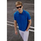 ALTINYILDIZ CLASSICS Erkek Royal Mavi %100 Pamuk Kıvrılmaz Pike Polo Yaka Slim Fit Dar Kesim Tişört