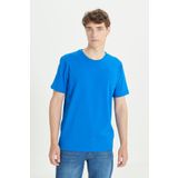 ALTINYILDIZ CLASSICS Erkek Saks 360 Derece Her Yöne Esneyen Slim Fit Bisiklet Yaka Tişört