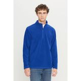 Altınyıldız Classics Erkek Saks Mavi Anti-pilling Tüylenme Yapmayan Isı Koruyan Standart Fit Dik Yaka Polar Sweatshirt - 3XL