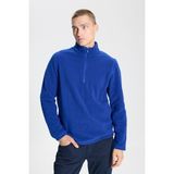 Altınyıldız Classics Erkek Saks Mavi Anti-pilling Tüylenme Yapmayan Isı Koruyan Standart Fit Dik Yaka Polar Sweatshirt - XL