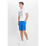Altınyıldız Classics Erkek Saks Mavi Standart Fit Normal Kesim Örme Spor Şort