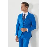 Altınyıldız Classics Erkek Saks Mavi Yünlü Ekstra Slim Fit Dar Kesim Mono Yaka Pick Desenli Yelekli Takım Elbise - 6 Drop - 48