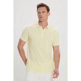 Altınyıldız Classics Erkek Sarı Slim Fit Dar Kesim Polo Yaka %100 Pamuk Kısa Kollu Tişört - XL