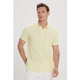 ALTINYILDIZ CLASSICS Erkek Sarı Slim Fit Dar Kesim Polo Yaka%100 Pamuk Kısa Kollu Tişört, Sarı, L