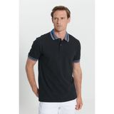 ALTINYILDIZ CLASSICS Erkek Siyah %100 Pamuk Kıvrılmaz Polo Yaka Slim Fit Dar Kesim Tişört - XL