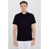 Altınyıldız Classics Erkek Siyah %100 Pamuk Standart Fit Normal Kesim Polo Yaka Tişört