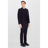 Altınyıldız Classics Erkek Siyah 360 Her Yöne Esneyen Slim Fit Mono Yaka Beli Bağlamalı Takım Elbise - 6 Drop - 50
