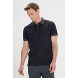 Altınyıldız Classics Erkek Siyah-Antrasit Slim Fit Dar Kesim %100 Pamuk Jakarlı Polo Yaka Tişört - Siyah - Antrasit