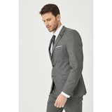 ALTINYILDIZ CLASSICS Erkek Siyah-Beyaz Ekstra Slim Fit Dar Kesim Desenli Takım Elbise - 6 Drop - 46 - Siyah - Beyaz