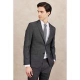 ALTINYILDIZ CLASSICS Erkek Siyah-Beyaz Slim Fit Dar Kesim Mono Yaka Desenli Takım Elbise - 52 - 6 Drop - Siyah - Beyaz