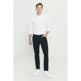 Altınyıldız Classics Erkek Siyah Diz İzi Yapmayan Slim Fit Dar Kesim 5 Cep Pamuklu Kanvas Esnek Chino Pantolon - 48