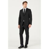 ALTINYILDIZ CLASSICS Erkek Siyah Ekstra Slim Fit Dar Kesim Siyah Spor Takım Elbise - 6 Drop - 48