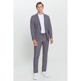 ALTINYILDIZ CLASSICS Erkek Siyah-Füme Slim Fit Dar Kesim Mono Yaka Seyahat Çantalı Desenli Takım Elbise Siyah Fume, 52-6 Drop