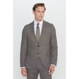 ALTINYILDIZ CLASSICS Erkek Siyah-gri Regular Fit Rahat Kesim Mono Yaka Desenli Takım Elbise - Siyah - Gri - 4 Drop - 52