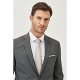 ALTINYILDIZ CLASSICS Erkek Siyah-Gri Slim Fit Dar Kesim Desenli Takım Elbise - 46 - 6 Drop - Siyah - Gri