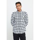 Altınyıldız Classics Erkek Siyah-gri Slim Fit Dar Kesim Düğmeli Yaka Sıcak Tutan Kareli Kışlık Flanel Oduncu Gömlek - Siyah - Gri