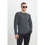 Altınyıldız Classics Erkek Siyah-gri Standart Fit Normal Kesim Bisiklet Yaka Triko Kazak - Siyah - Gri - 2XL