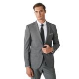 ALTINYILDIZ CLASSICS Erkek Siyah-gri Yünlü Slim Fit Dar Kesim Mono Yaka Desenli Takım Elbise