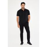 Altınyıldız Classics Erkek Siyah Kanvas Diz İzi Yapmayan Slim Fit Dar Kesim Yan Cep Chino Pantolon - 50