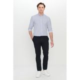 ALTINYILDIZ CLASSICS Erkek Siyah Pamuklu Slim Fit Armürlü Yan Cepli Esnek Casual Pantolon