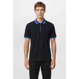 Altınyıldız Classics Erkek Siyah-Saks Regular Fit Geniş Kesim Polo Yaka %100 Pamuk Tişört