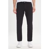 ALTINYILDIZ CLASSICS Erkek Siyah Slim Fit Dar Kesim 5 Cep Armürlü Esnek Pantolon