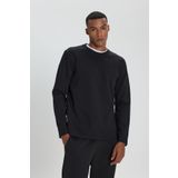ALTINYILDIZ CLASSICS Erkek Siyah Slim Fit Dar Kesim Bisiklet Yaka Uzun Kollu Esnek Tişört, Siyah, M