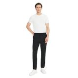 ALTINYILDIZ CLASSICS Erkek Siyah Slim Fit Dar Kesim Gofre Desenli Beli Bağlamalı Yan Cepli Travel Casual Pantolon