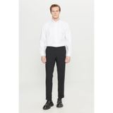 ALTINYILDIZ CLASSICS Erkek Siyah Slim Fit Dar Kesim Gofre Desenli Beli Gizli Lastikli Yan Cep Klasik Pantolon