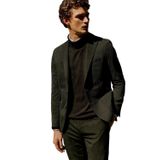 ALTINYILDIZ CLASSICS Erkek Siyah Slim Fit Dar Kesim Mono Yaka Casual Blazer Ceket, Siyah, 50-6 Drop