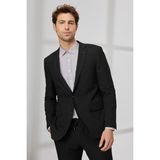 ALTINYILDIZ CLASSICS Erkek Siyah Slim Fit Dar Kesim Mono Yaka Gofre Desenli Takım Elbise - 48 - 6 Drop